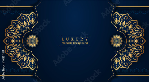 Luxury background with golden mandala ornament