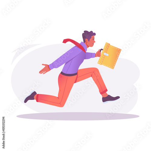 Late character illustration in flat style 