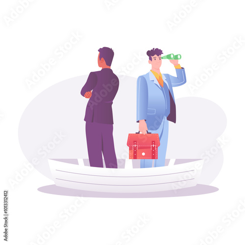 Job seeking illustration in flat style 
