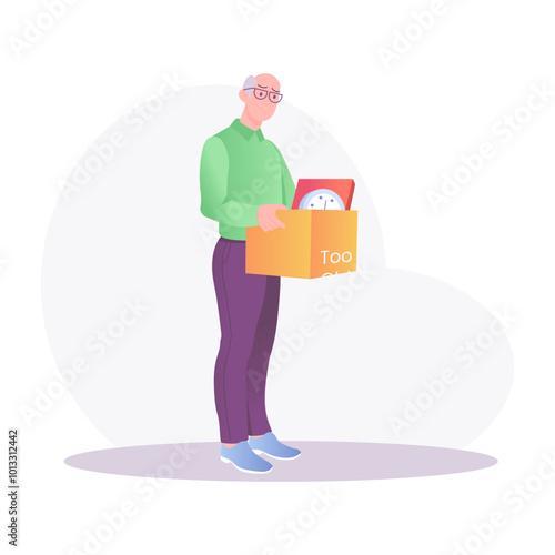 A man loss job illustration in flat style 