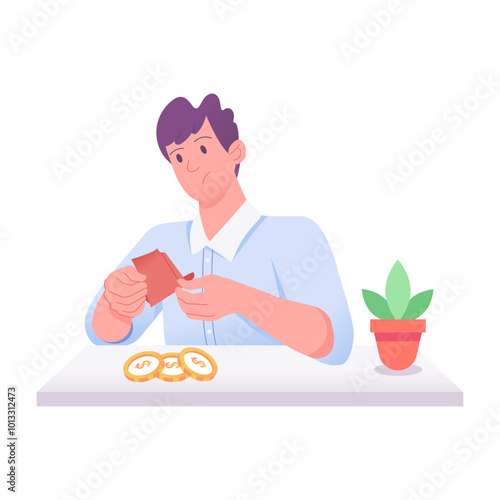Financial crisis illustration in flat style 