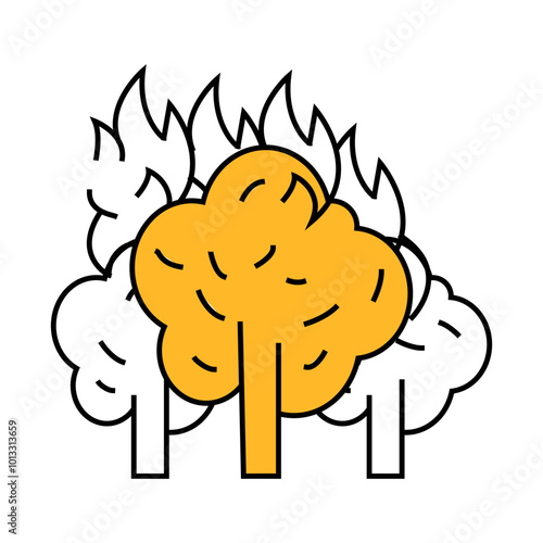 forest fire disaster line icon vector. forest fire disaster sign. isolated symbol illustration