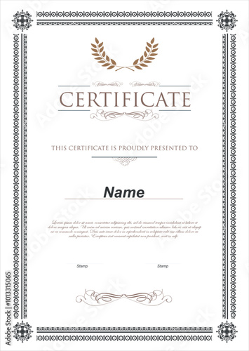Elegant Design Template Certificate Achievement of White Background, modern elegant red and gold certificate certificate template of design with out background fix