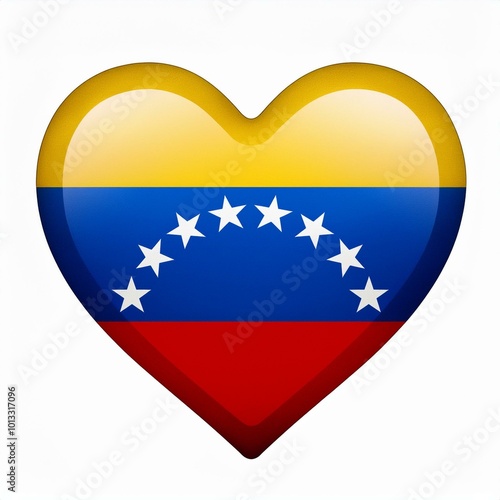 ベネズエラの国旗のハート(Heart of Venezuela flag on white.) 