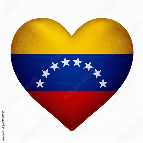 Free Download ベネズエラの国旗のハート(Heart of Venezuela flag on white.)
 - GFXLoad