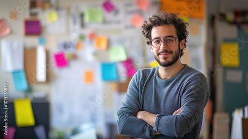 Confident Young Man in a Modern Workplace