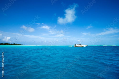 Blue sea and blue sky. Beach and sea. photo