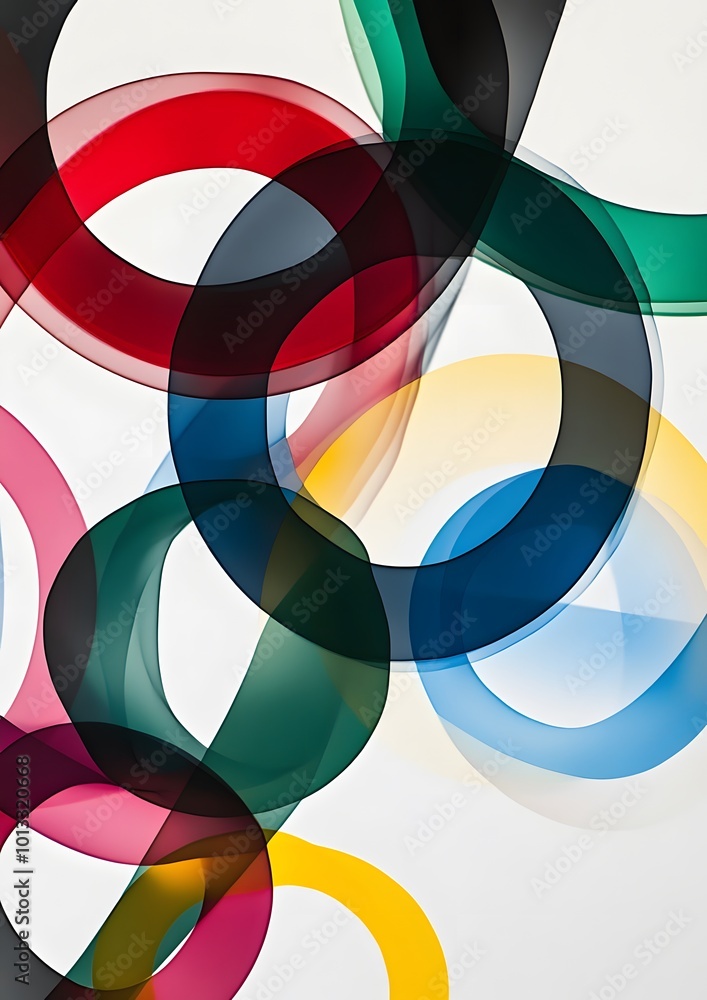 Obraz premium Abstract colorful overlapping circles