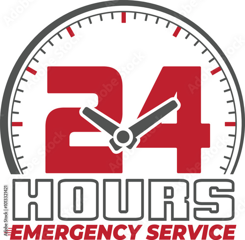 24 Hour emergency service label design