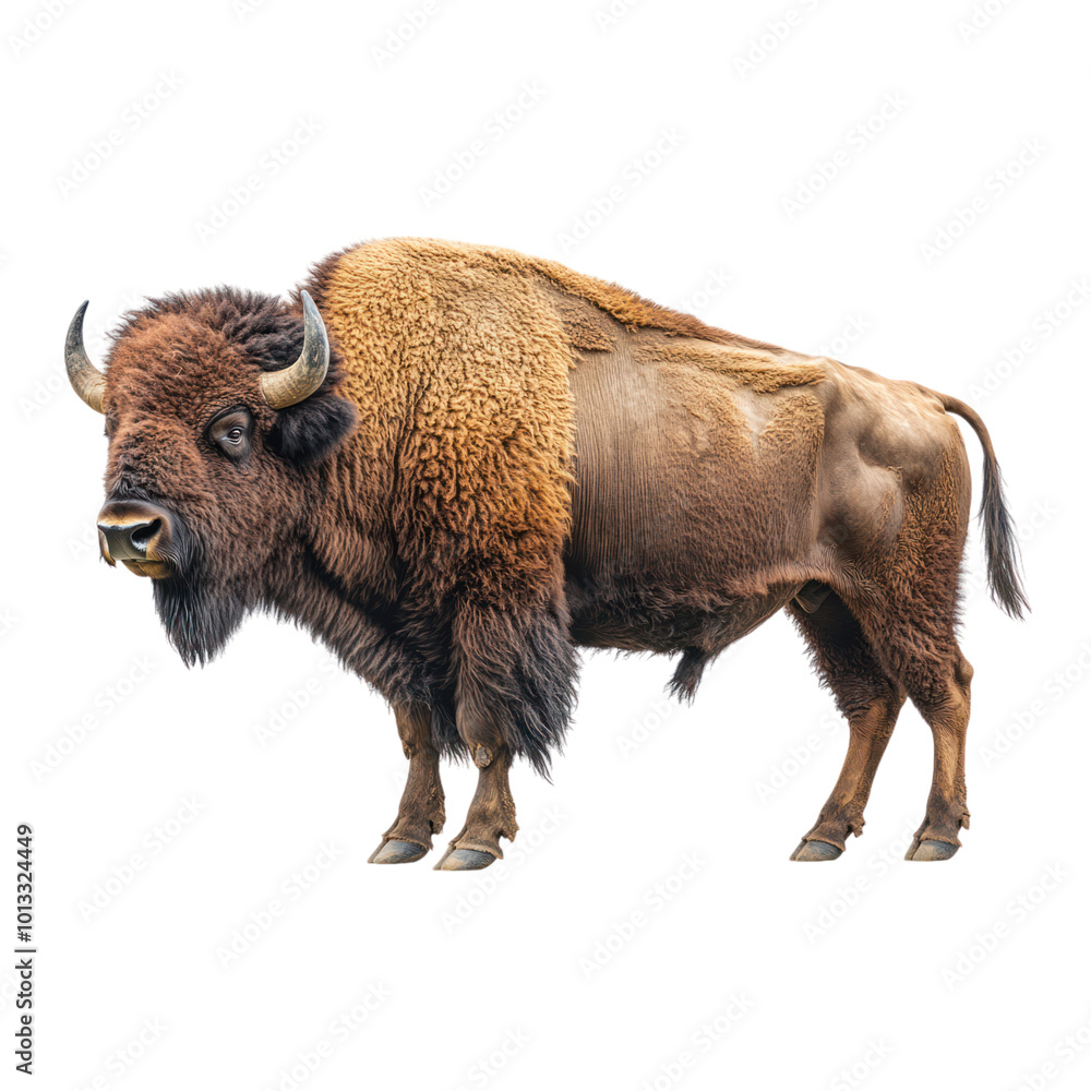 Bison Portrait Isolated On a White Background Bison Portrait Isolated On a White Background