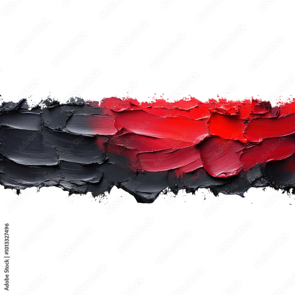 Abstract Red and Black Paint Stroke Isolated On a White Background Abstract Red and Black Paint Stroke Isolated On a White Background
