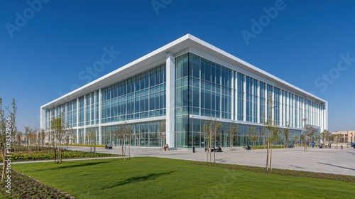 Wallpaper Mural Modern Office Building with Glass Facade Torontodigital.ca