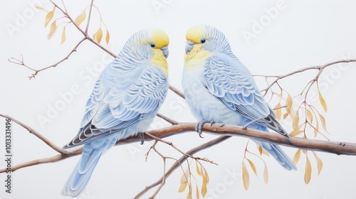 Vibrant tropical birds artwork capturing the beauty of exotic avian species in lush surroundings photo