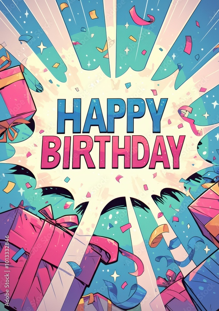 Obraz premium Happy birthday greeting celebration image