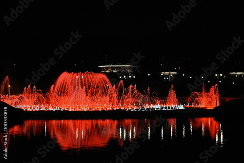 Obraz na płótnie Fountain in the night w salonie