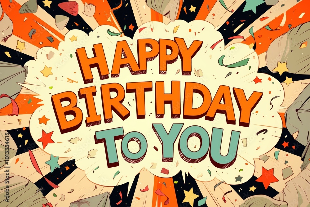 Obraz premium Happy birthday greeting celebration image