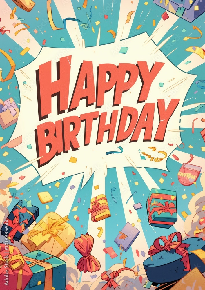 Obraz premium Happy birthday greeting celebration image