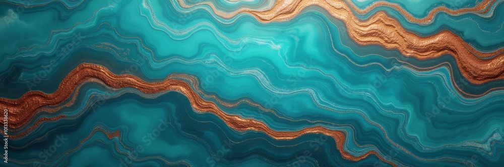 This stunning abstract background features swirling turquoise and copper tones, perfect for adding elegance and depth to designs in various industries. This stunning abstract background features swirling turquoise and copper tones, perfect for adding elegance and depth to designs in various industries.