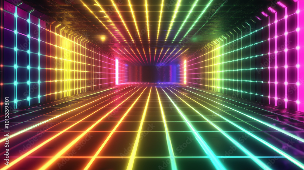 80s Retro Neon Synthwave Background in Vibrant Colors 80s Retro Neon Synthwave Background in Vibrant Colors