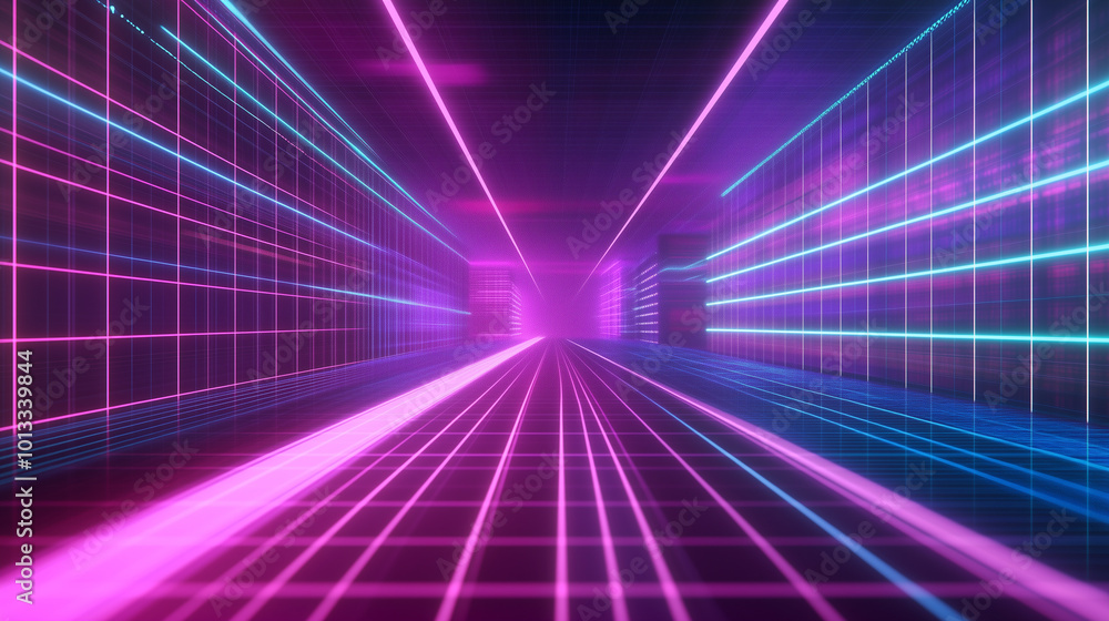 80s Retro Neon Synthwave Background in Vibrant Colors 80s Retro Neon Synthwave Background in Vibrant Colors
