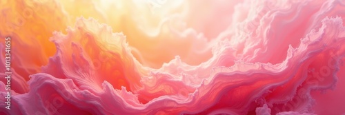 A dreamy, abstract landscape of soft pink and orange clouds, ideal for wellness, beauty, and creative projects.