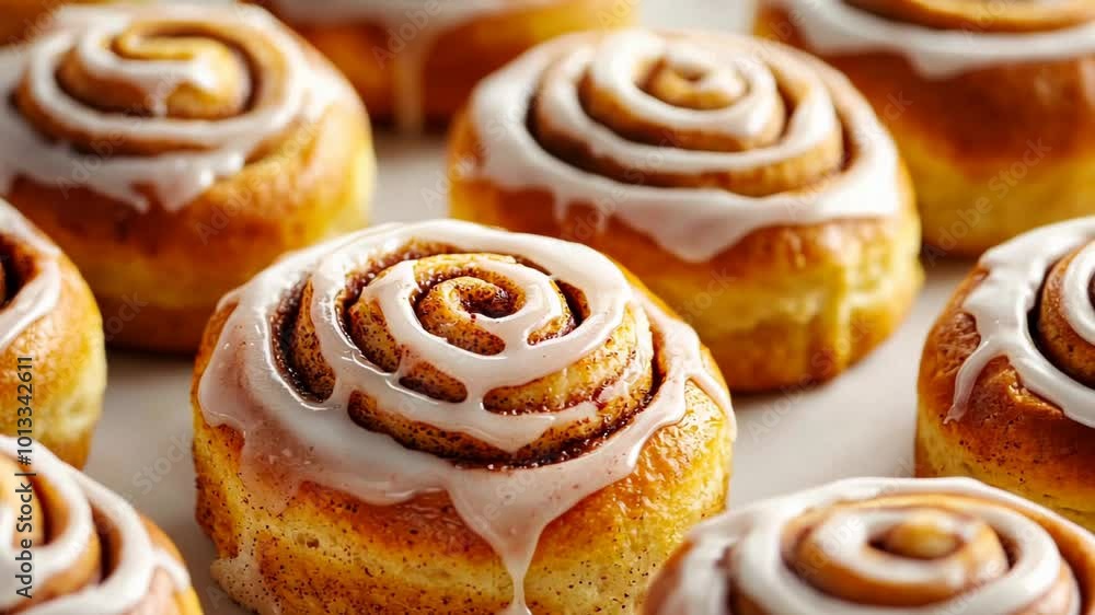 Freshly baked cinnamon rolls topped with sweet icing evoke warmth and comfort, perfect for Christmas or breakfast Freshly baked cinnamon rolls topped with sweet icing evoke warmth and comfort, perfect for Christmas or breakfast
