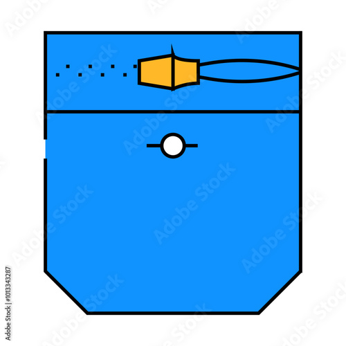 zipper lock pocket line icon vector. zipper lock pocket sign. isolated symbol illustration