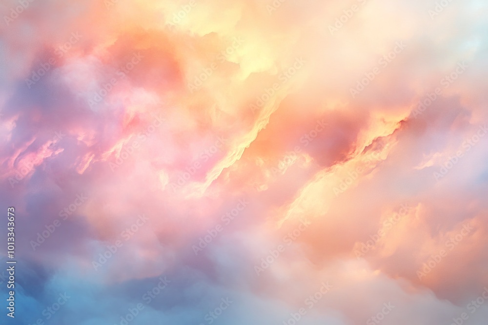 Fototapeta premium Magical pastel watercolor sky background