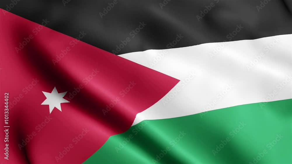 4k render Jordan Flag video waving in wind Jordan Flag Wave Loop waving in wind 4k render Jordan Flag video waving in wind Jordan Flag Wave Loop waving in wind