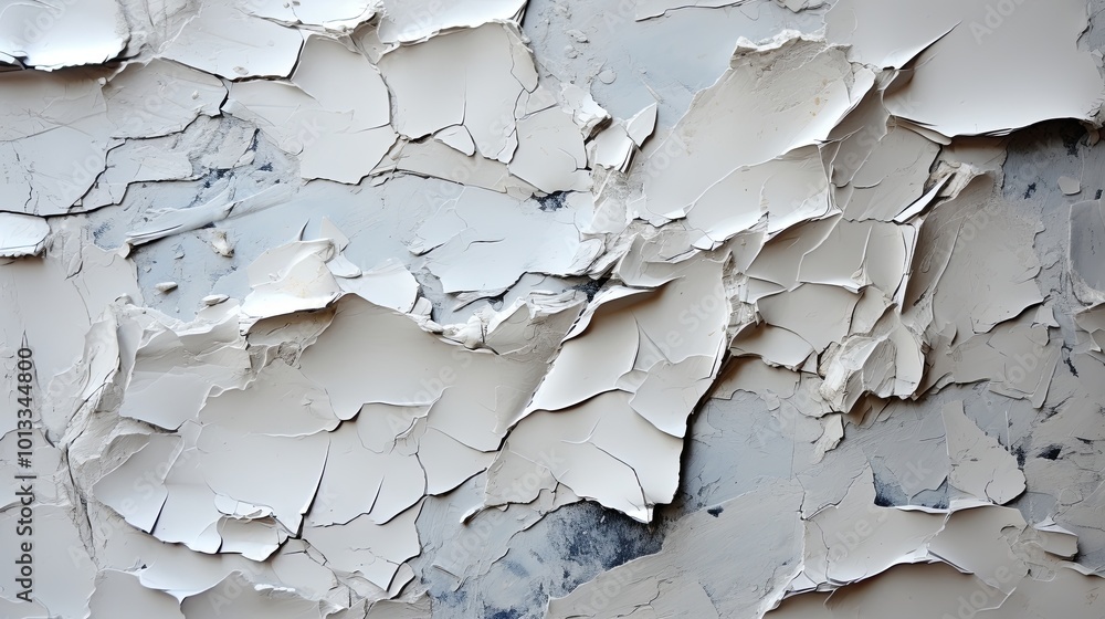 A Delicate Dance of White and Gray, Where Flakes of Paint Unfurl, Revealing a History Written in Cracks and Fissures A Delicate Dance of White and Gray, Where Flakes of Paint Unfurl, Revealing a History Written in Cracks and Fissures