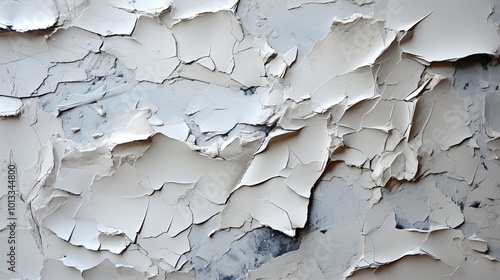 A Delicate Dance of White and Gray, Where Flakes of Paint Unfurl, Revealing a History Written in Cracks and Fissures