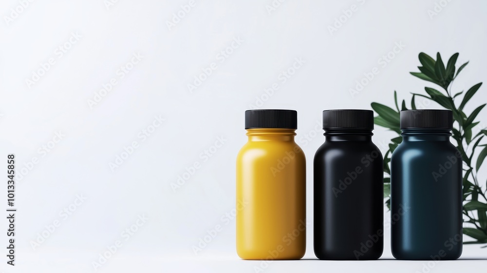 Set of Empty Containers with Screw Caps for Storage Set of Empty Containers with Screw Caps for Storage