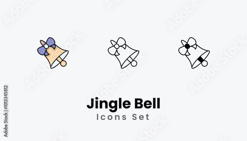 Jingle Bell icons vector set stock illustration