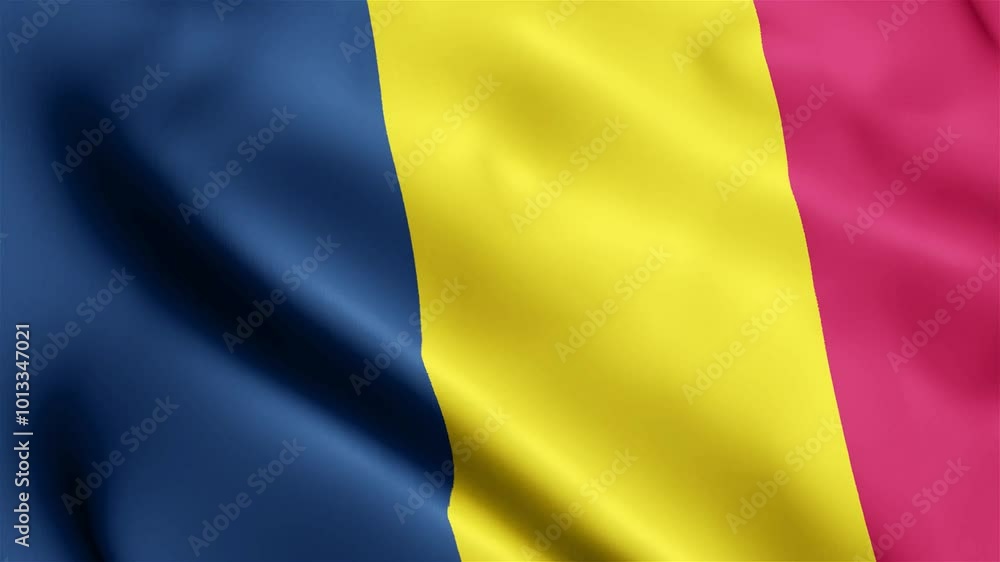 4k render Chad Flag video waving in wind Chad Flag Wave Loop waving in wind Real 4k render Chad Flag video waving in wind Chad Flag Wave Loop waving in wind Real