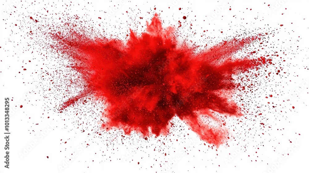 Vibrant Red Powder Explosion for Festival Celebration Vibrant Red Powder Explosion for Festival Celebration