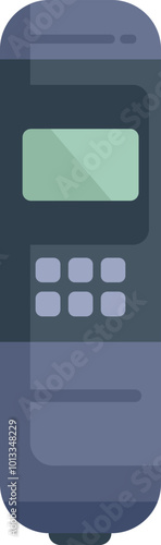 Portable gas detector device measuring toxic gas levels, safety equipment concept illustration