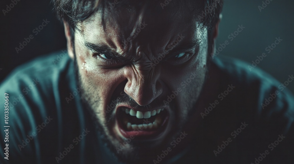A person with an angry face, staring intensely with a hostile glare, their jaw clenched as they silently rage inside, suppressing the urge to lash out A person with an angry face, staring intensely with a hostile glare, their jaw clenched as they silently rage inside, suppressing the urge to lash out