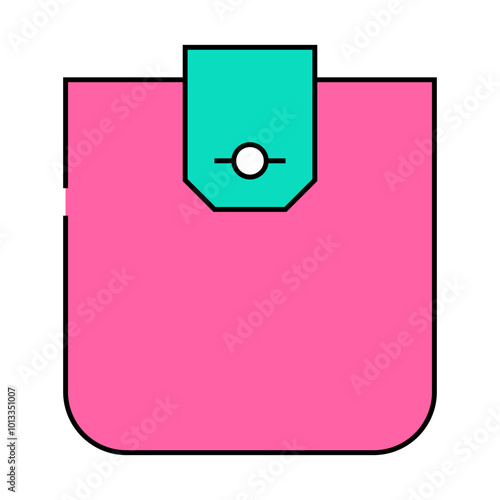 flap pocket line icon vector. flap pocket sign. isolated symbol illustration