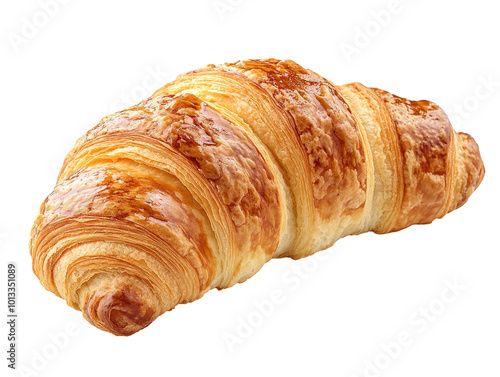 Closeup of tasty croissant isolated on transparent background photo