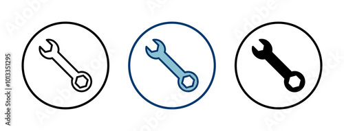 wrench icon vector isolated on white background. Wrench vector icon. Spanner symbol