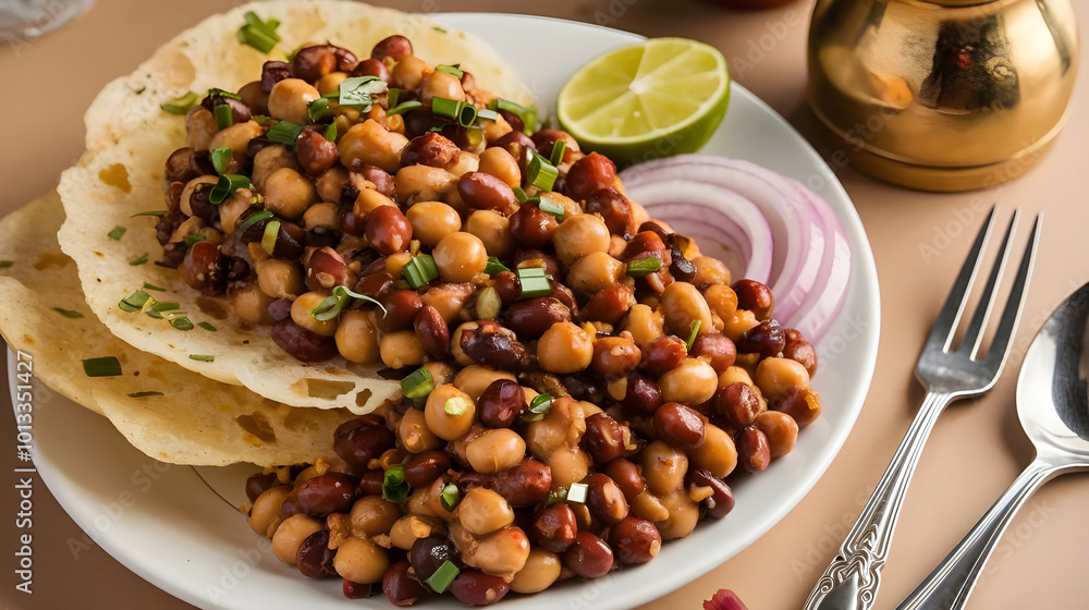 Chole bhature is a Bengalis South Asian food dish. A combination of chana masala and bhatura or puri Chole bhature is a Bengalis South Asian food dish. A combination of chana masala and bhatura or puri