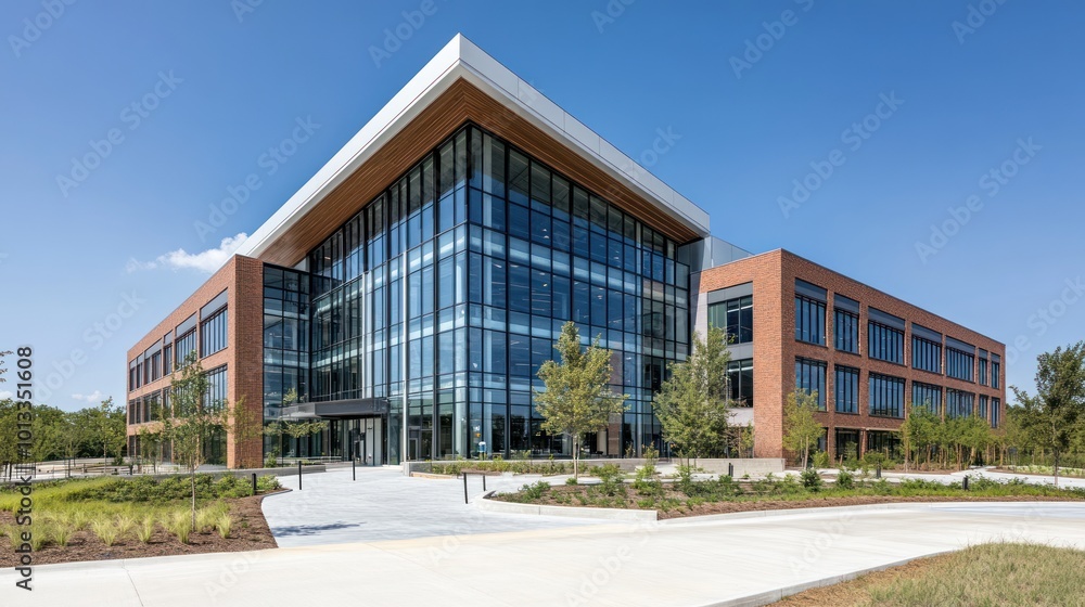 Modern Office Building with Glass Facade Modern Office Building with Glass Facade