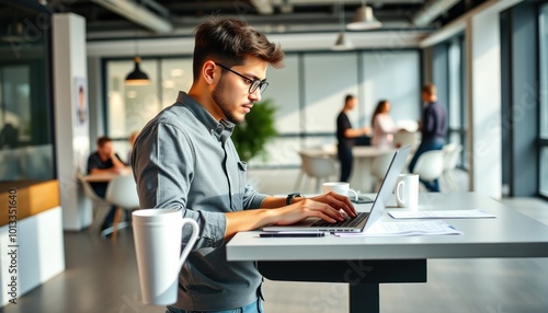 Businessmen are using laptops