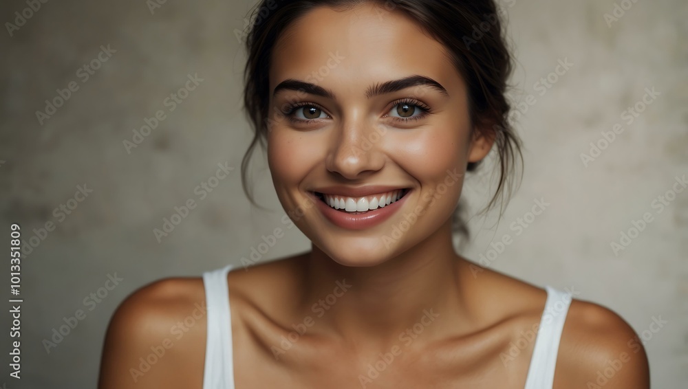 Natural beauty woman smiling. Natural beauty woman smiling.