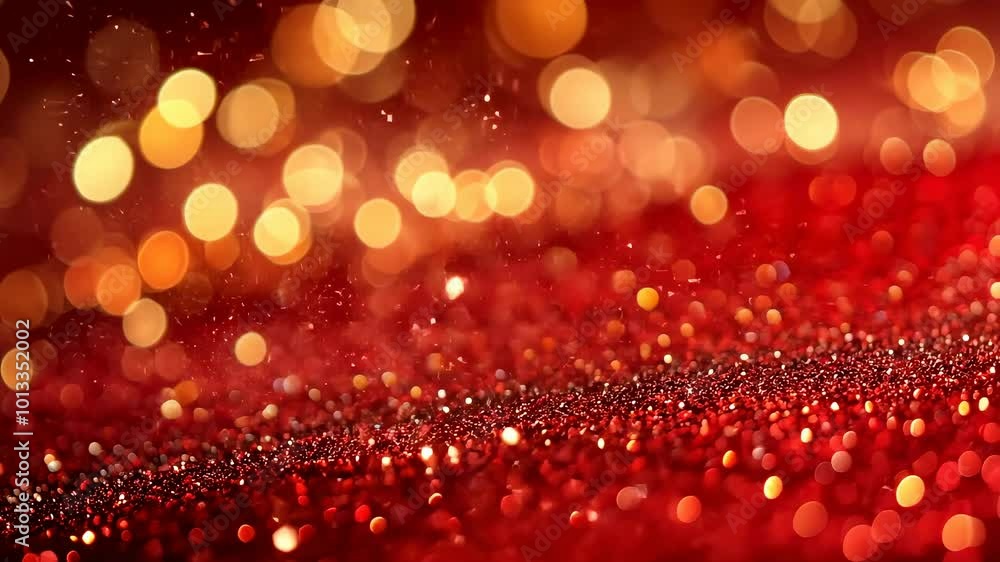 New Year, Christmas pattern. Gold bokeh on a red new-year background. Abstract texture. New Year, Christmas pattern. Gold bokeh on a red new-year background. Abstract texture.
