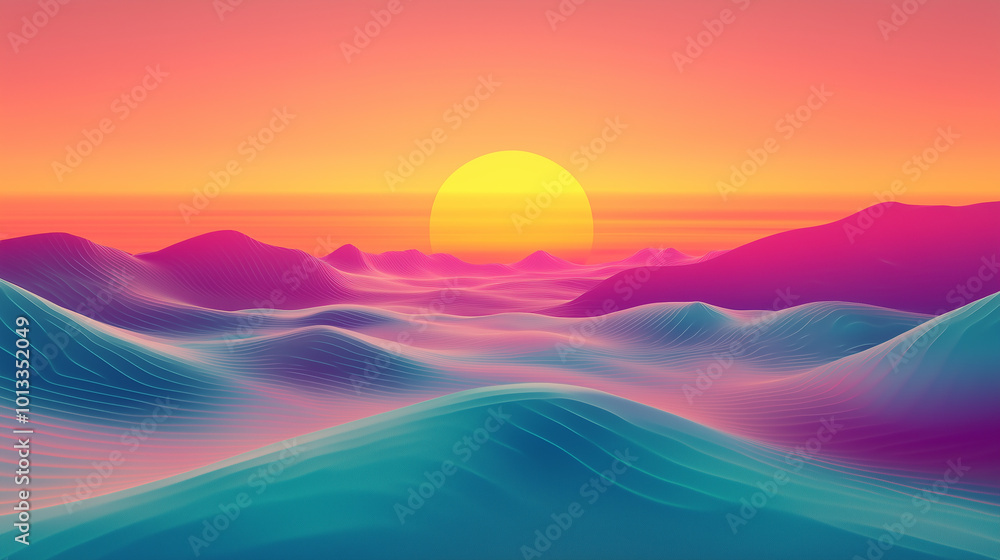 80s Retro Neon Synthwave Background in Vibrant Colors 80s Retro Neon Synthwave Background in Vibrant Colors