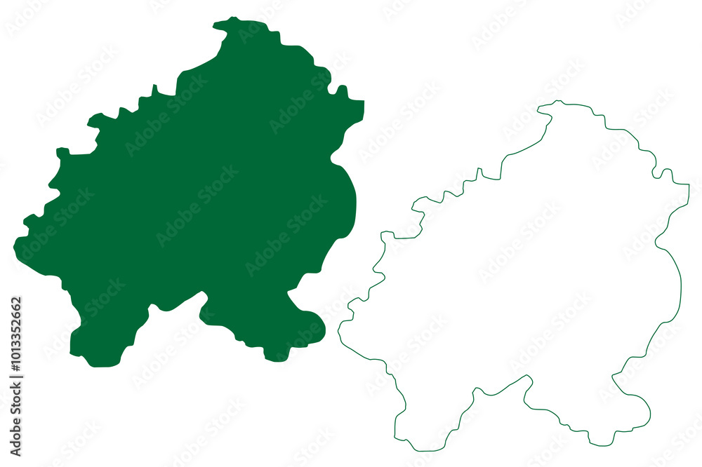 Vikarabad district (Telangana State, Republic of India) map vector illustration, scribble sketch Vikarabad map Vikarabad district (Telangana State, Republic of India) map vector illustration, scribble sketch Vikarabad map