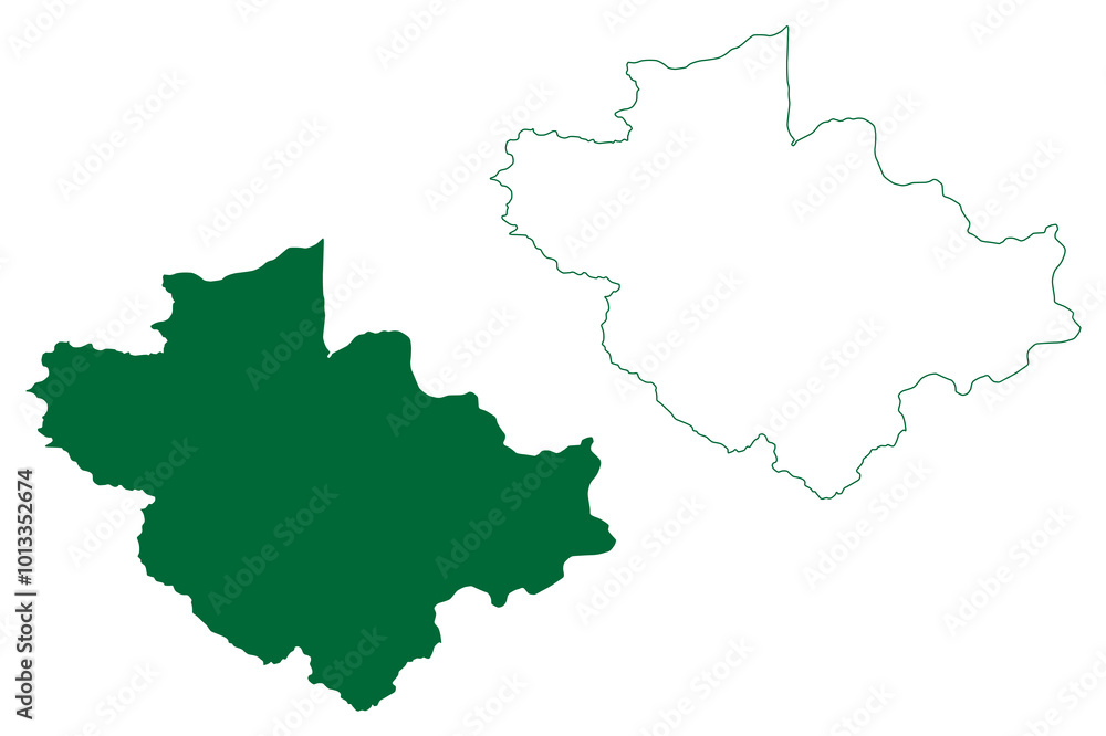 Wayanad district (Kerala State, Republic of India) map vector illustration, scribble sketch Wayanad map Wayanad district (Kerala State, Republic of India) map vector illustration, scribble sketch Wayanad map