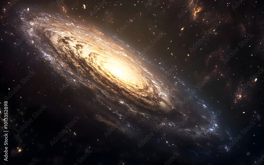 Stunning spiral galaxy in deep space Stunning spiral galaxy in deep space