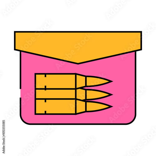 bullet pocket line icon vector. bullet pocket sign. isolated symbol illustration